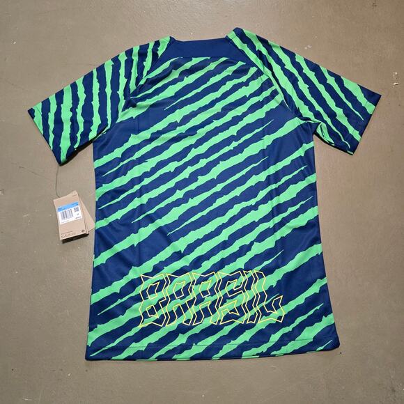 NWT‎ Nike Dri-Fit Brazil 2022-23 Pre Match Soccer Jersey Men's Size Medium - Picture 4 of 6